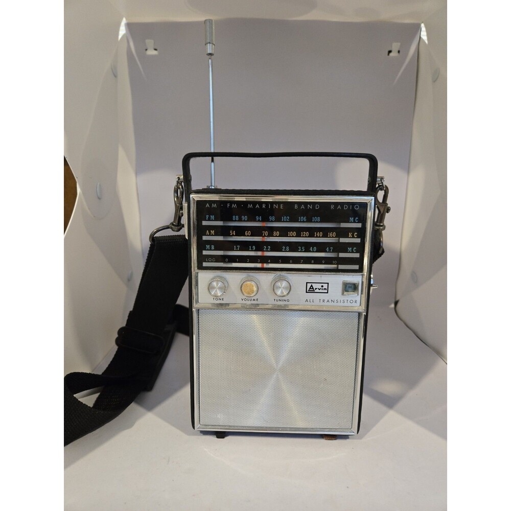 vintage Arvin 12 Transistor AM/FM/Marine Band Radio 1967 Tested